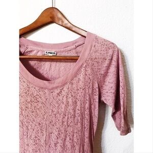 Express burnout on/off shoulder top